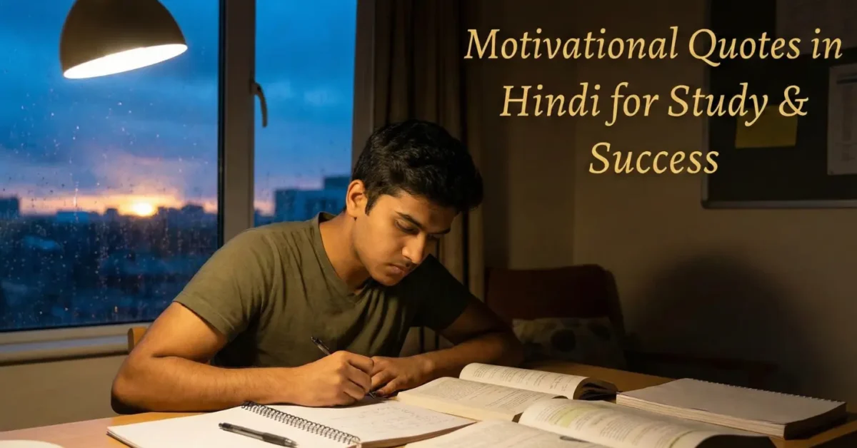 Study motivational quotes in Hindi for students 2026