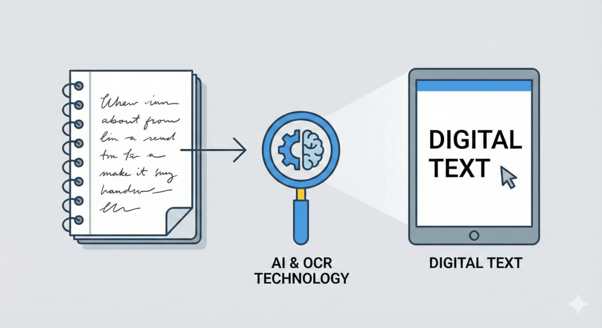 handwritten notes to text ai working with ocr technology