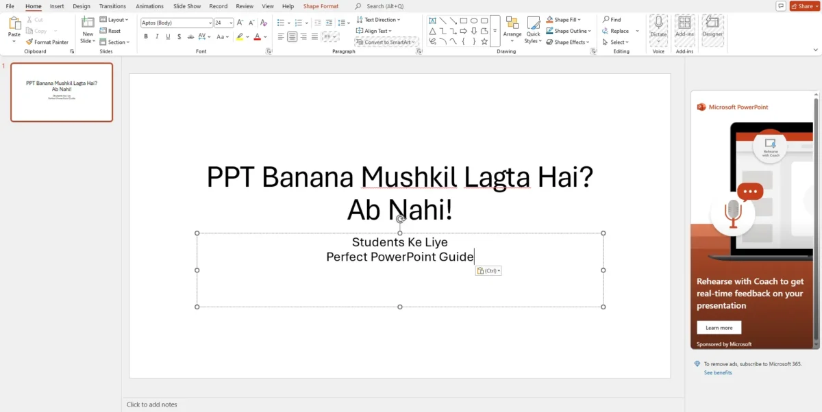 PowerPoint Me Presentation Kaise Banaye Step-by-Step Laptop Guide 2026 PowerPoint Me Presentation Kaise Banaye